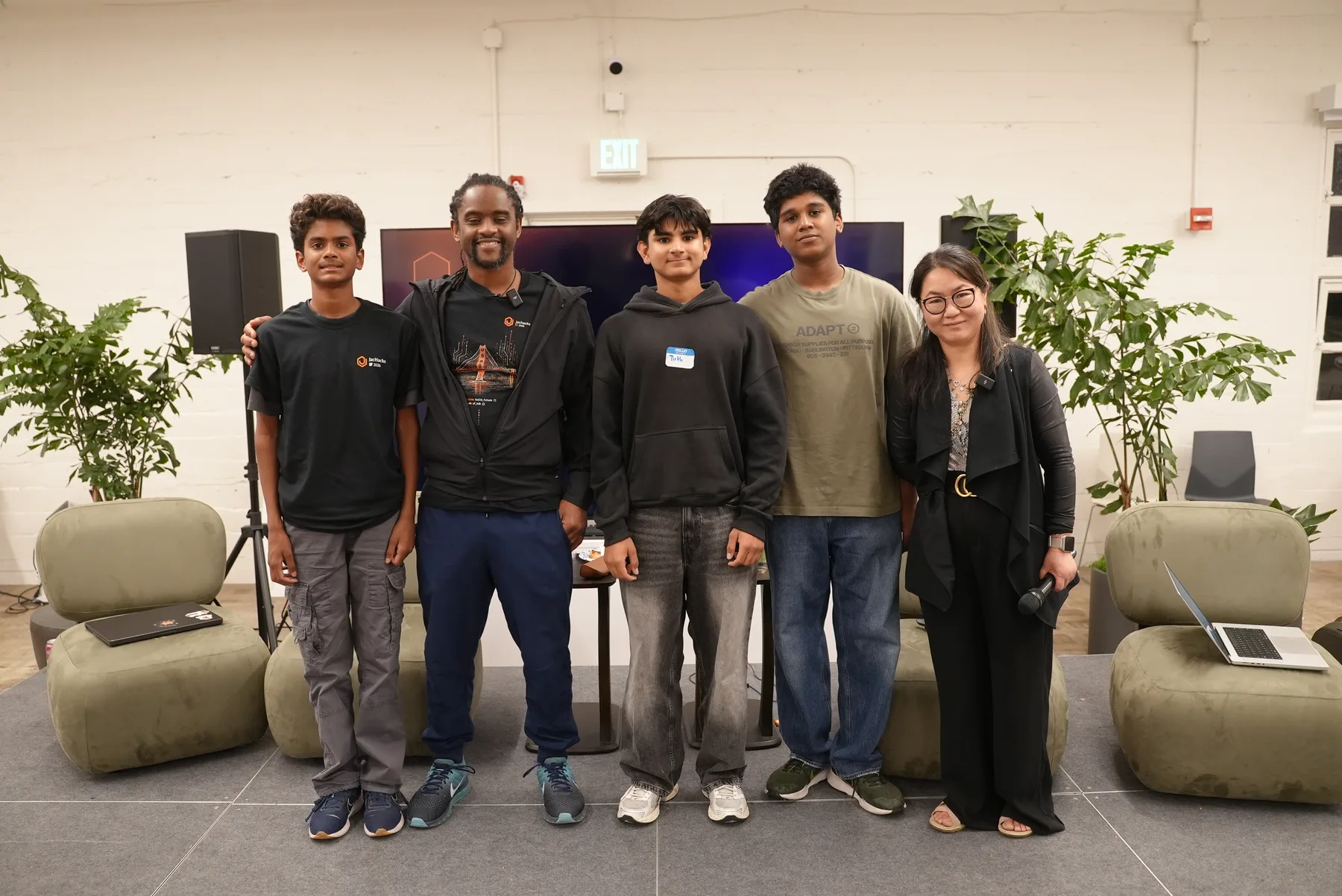 Winning team with the organizers