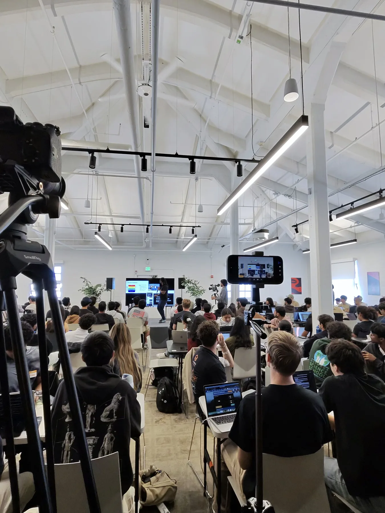 Camera rig filming the JacHacks SF stage
