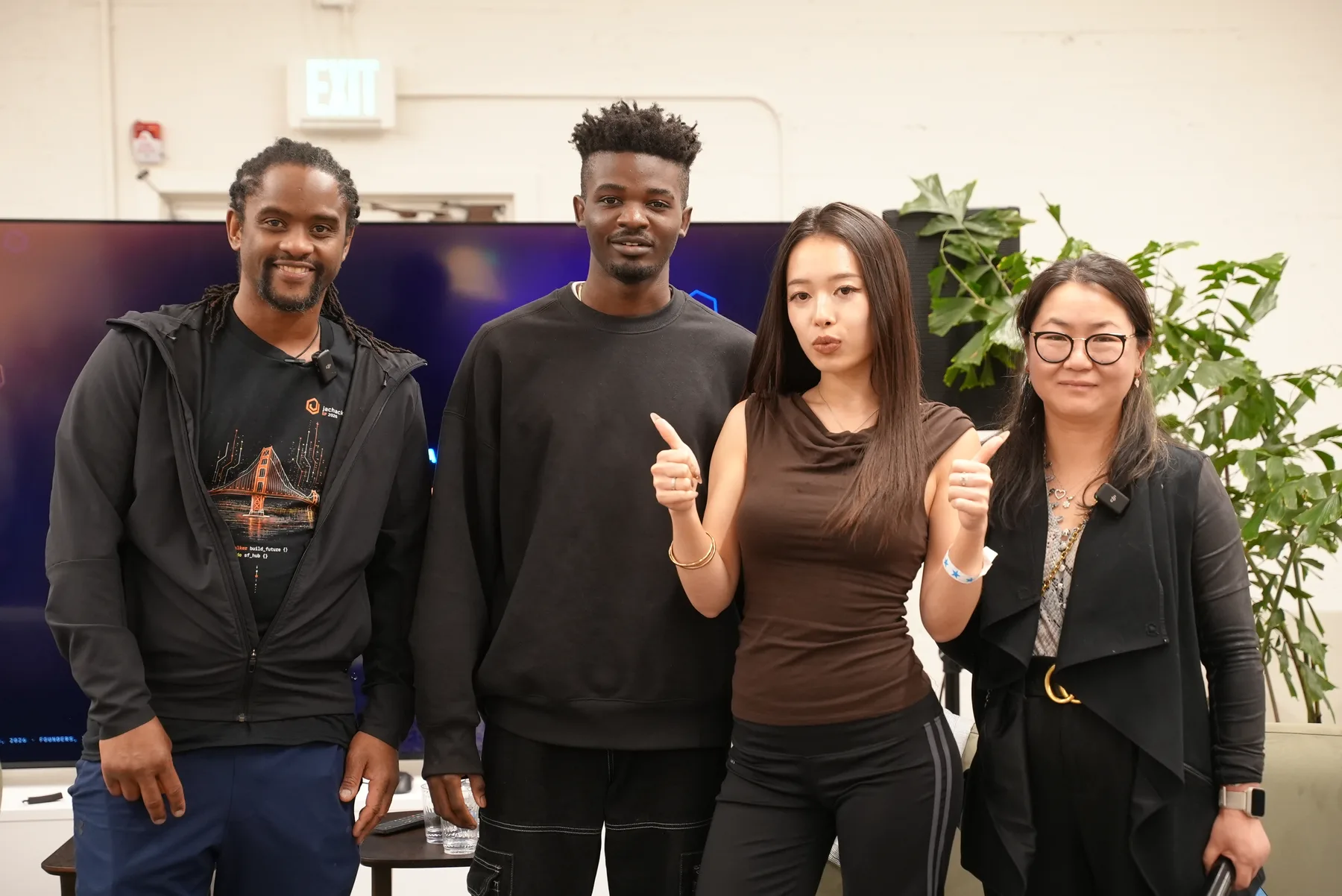 Team on stage at JacHacks SF