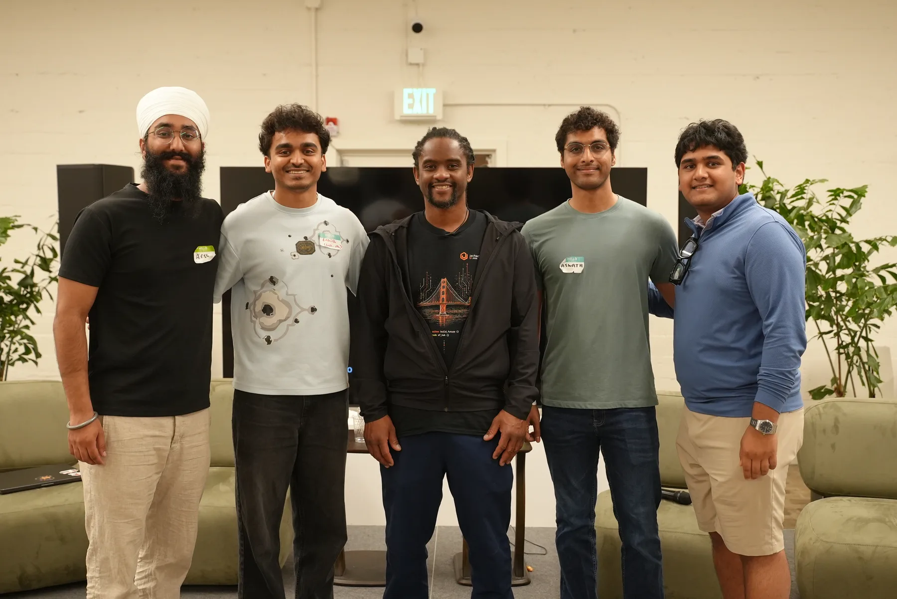 Winning team with organizers