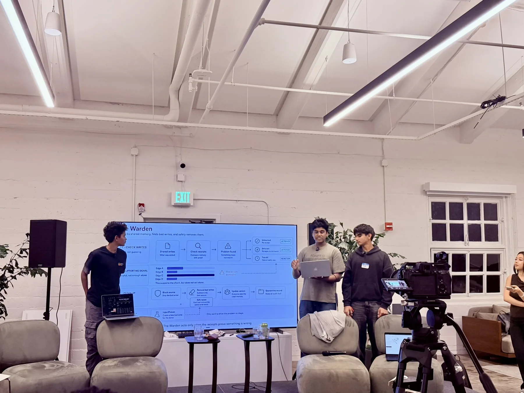 Team demoing their project at JacHacks SF