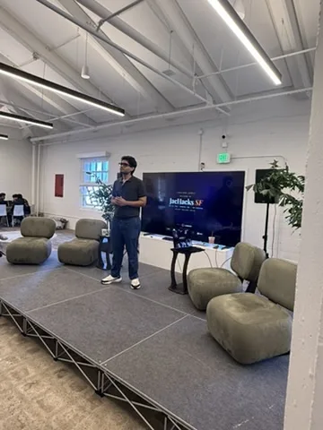 Opening remarks on stage at JacHacks SF