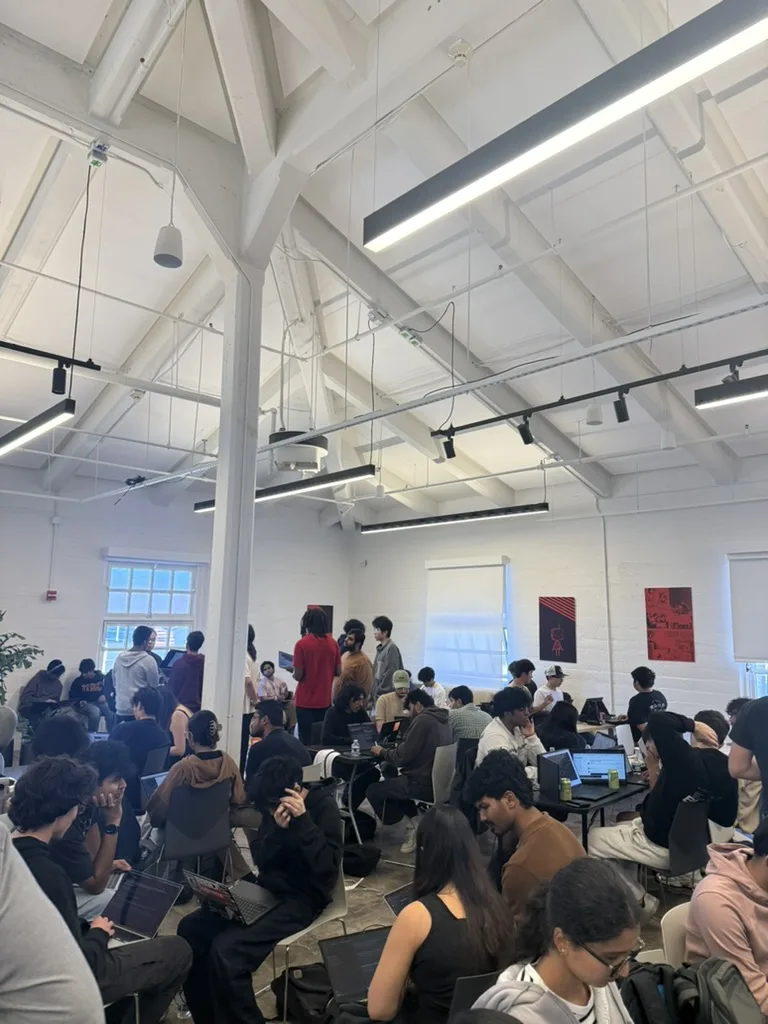 Packed room during the JacHacks SF opening
