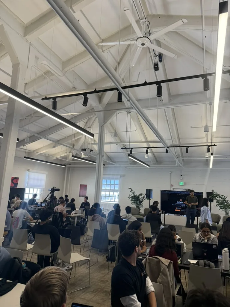 Filming the main stage at JacHacks SF