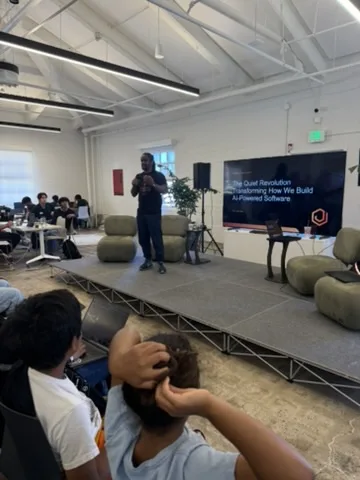 Audience during a talk at JacHacks SF
